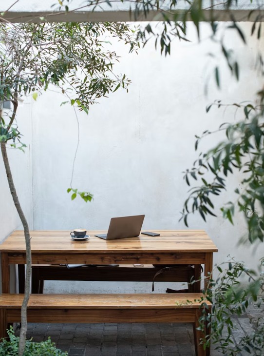 calm and serene workspace